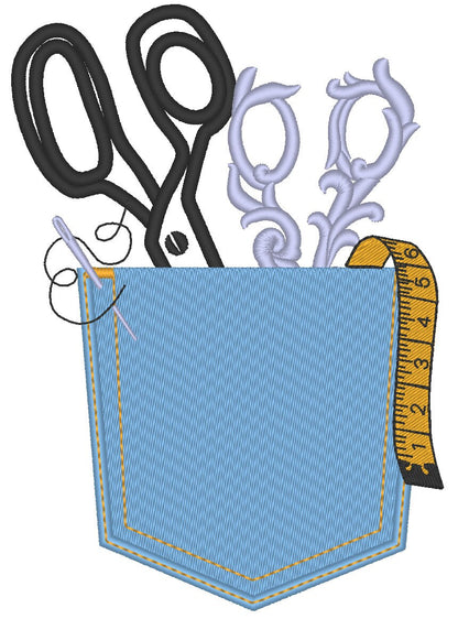 Genuine Seamstress Pocket With Scissors