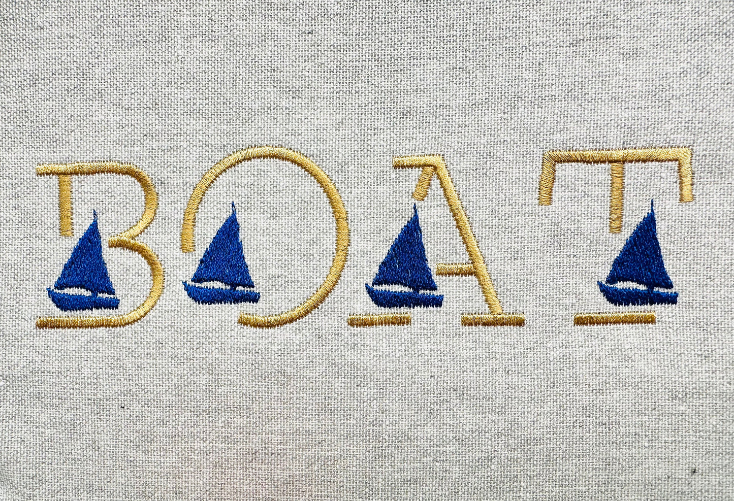 Satin Stitch Mini Boat Font
