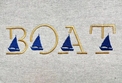 Satin Stitch Mini Boat Font