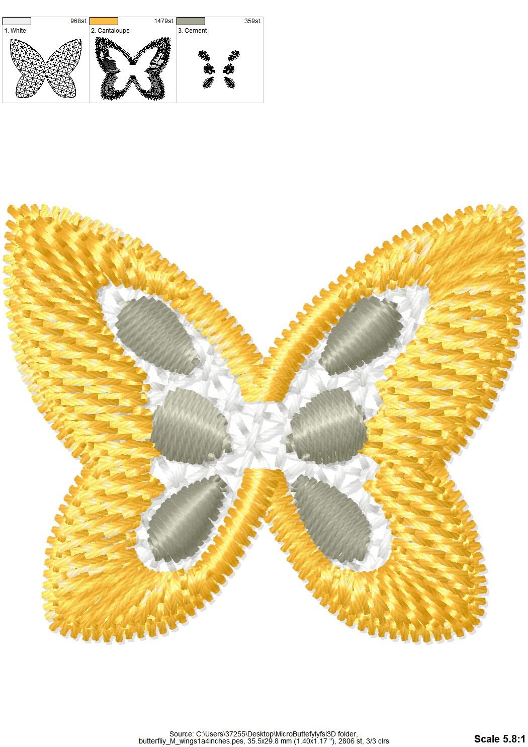Delicate mini Butterfly 3D FSL
