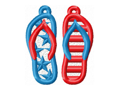 Patriotic Stars and Stripes Flip Flops FSL