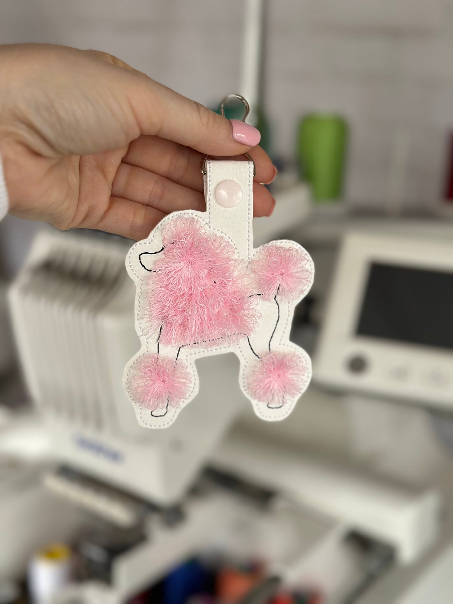 Fringed Poodle Keychain