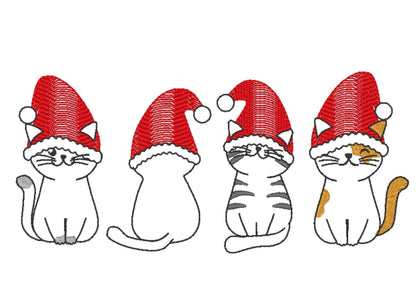Christmas Cat Santa Hat 4 in a row