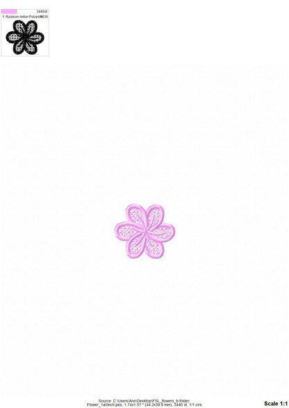 Summer Flower and Laurel Leaf SET of 3 types Freestanding lace FSL