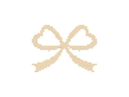 Cross stitch Bow Heart shape ties machine embroidery designs assorted