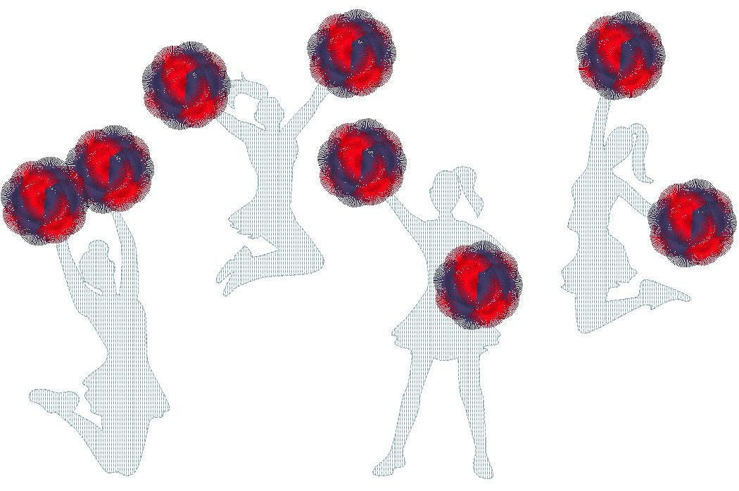 Glitter Cheerleader with Fringed Pom Poms Set