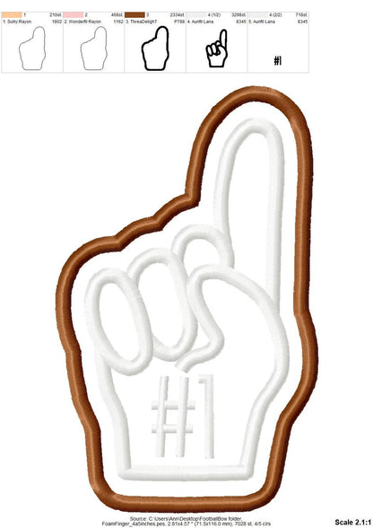 Football Stitch Bow and Heart Applique