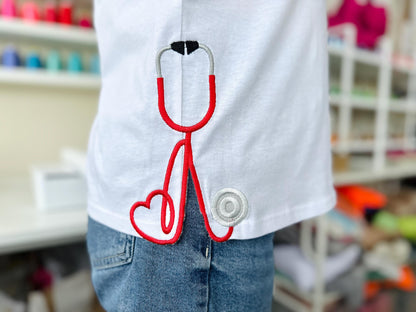 Therapist Medic Stethoscope with Heart