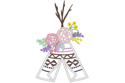 Rose Crown Tepee Teepee Tipi Applique