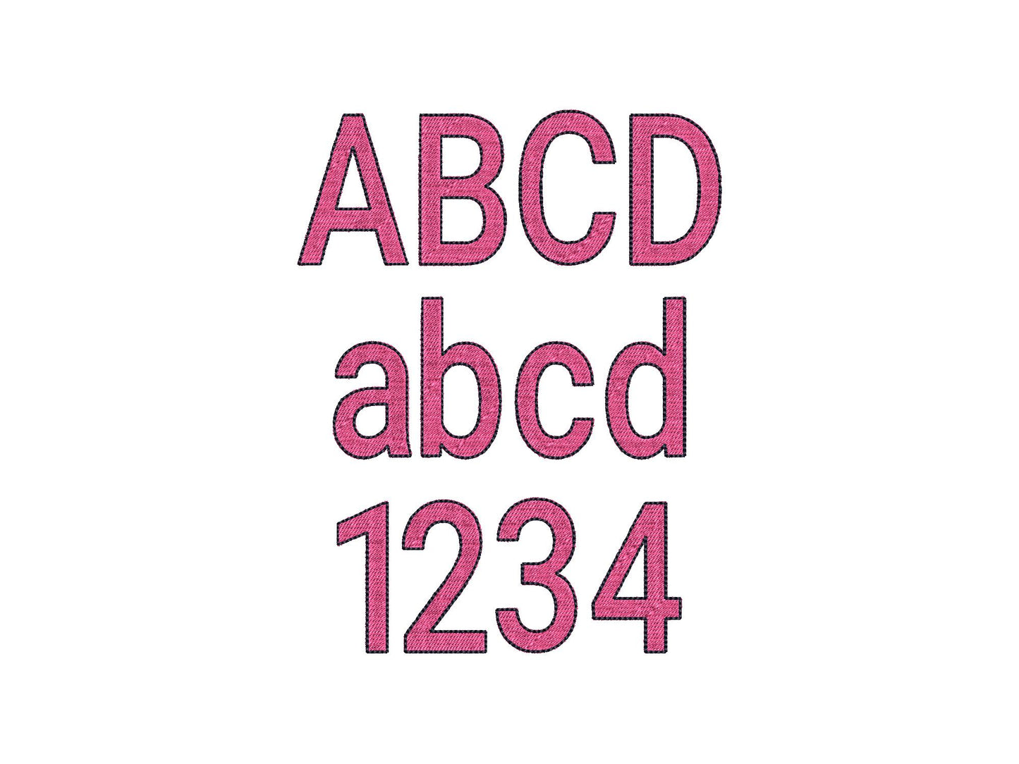 Fill Stitch And Outline Font Ronda