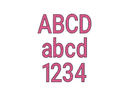 Fill Stitch And Outline Font Ronda