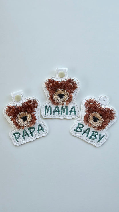 Mama Bear Papa Bear And Baby Keychain