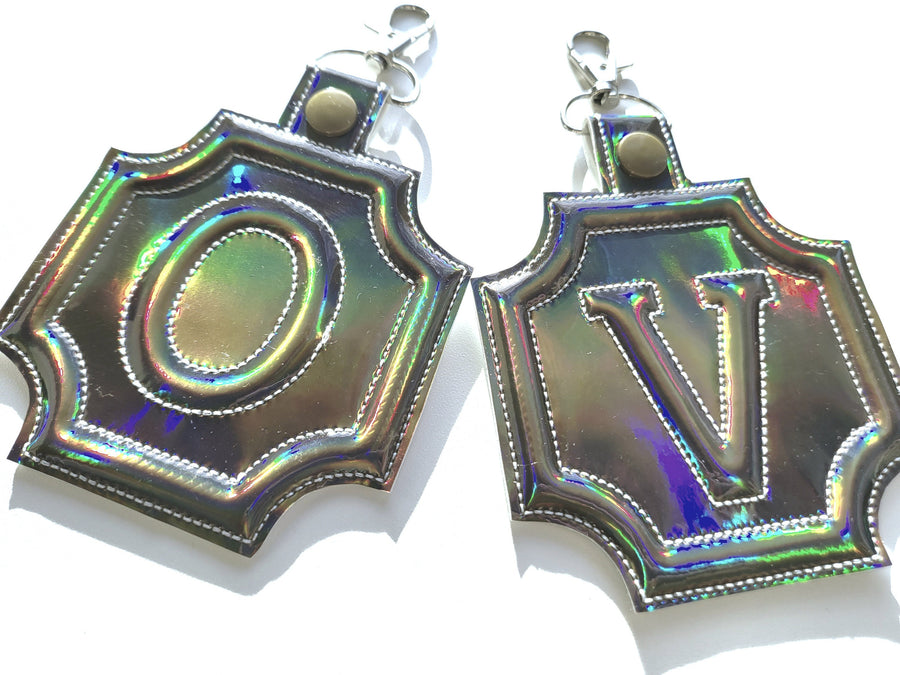 Puffy Puff Foam Classic Monogram Keychain ITH