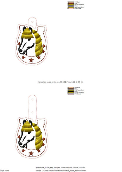 Fringed Horse and Horseshoe Keychain