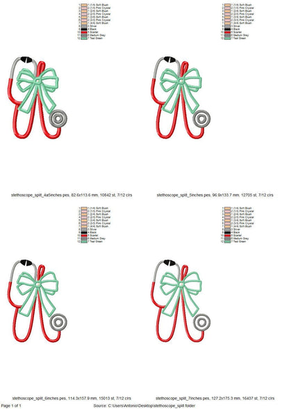 Therapist Medic Stethoscope with Bow Applique
