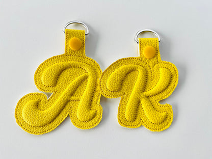 Puffy Puff Foam Handwritten Monogram Keychain