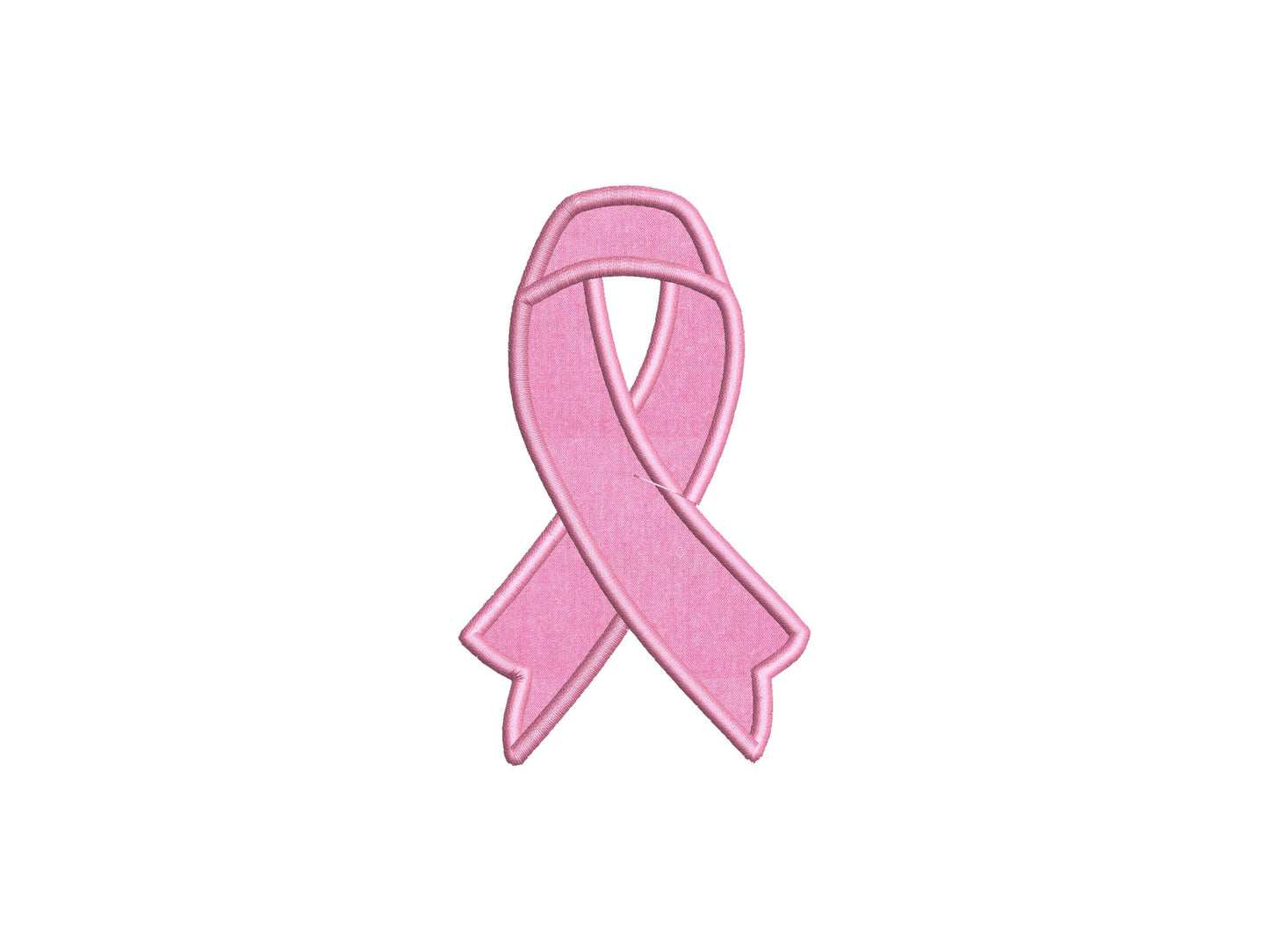 Cancer Ribbon Side Bow Applique
