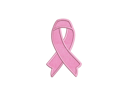 Cancer Ribbon Side Bow Applique
