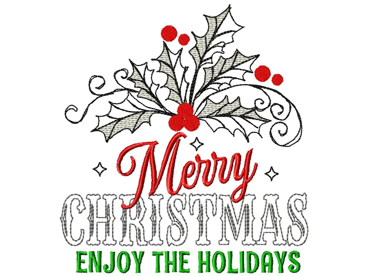 Merry Christmas Holly Flower