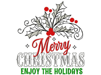 Merry Christmas Holly Flower