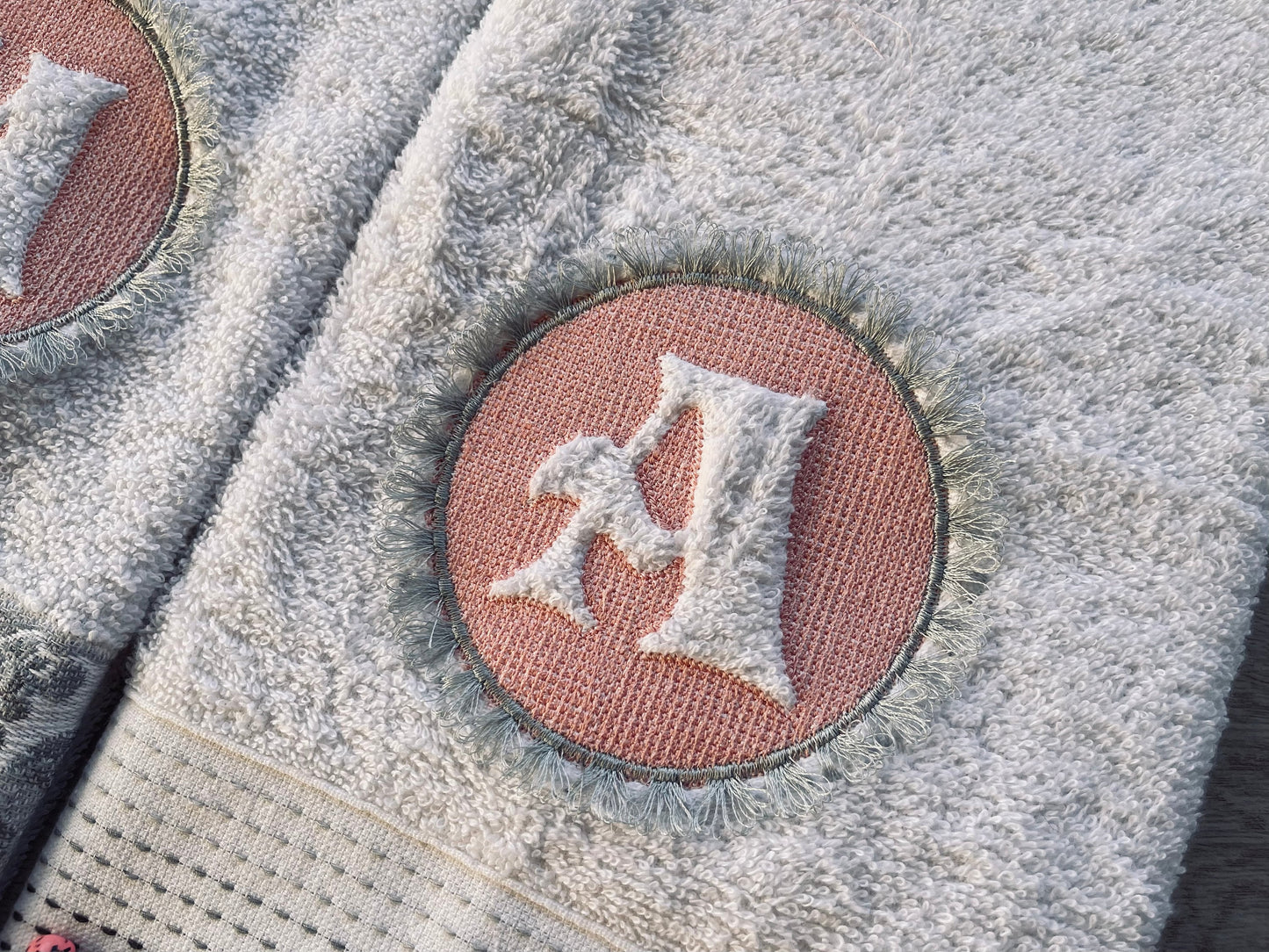 Beautiful Fringed and Embossed Monogram