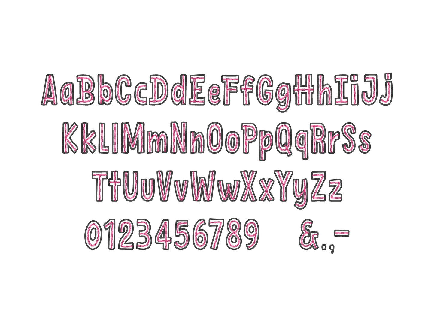 Baseball Stitch Sport Font Applique