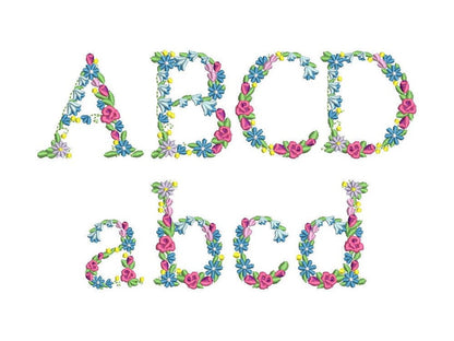 Meadow Bluebell Rose Floral Font