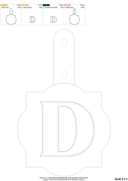 Special Puffy Puff Foam Monogram Keychain