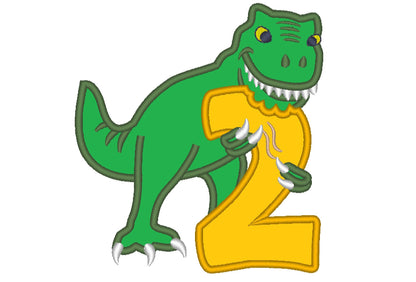 T-Rex Birthday Numbers Applique