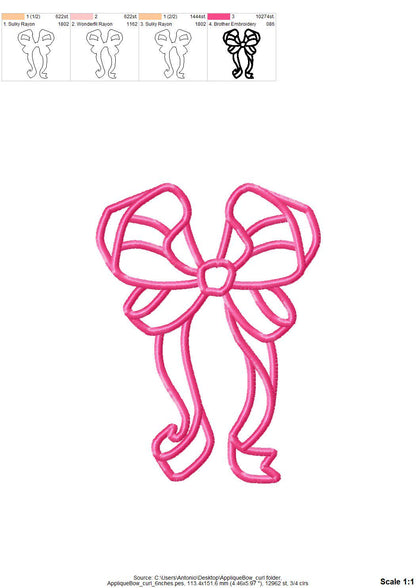 Curl Heirloom Bow Applique