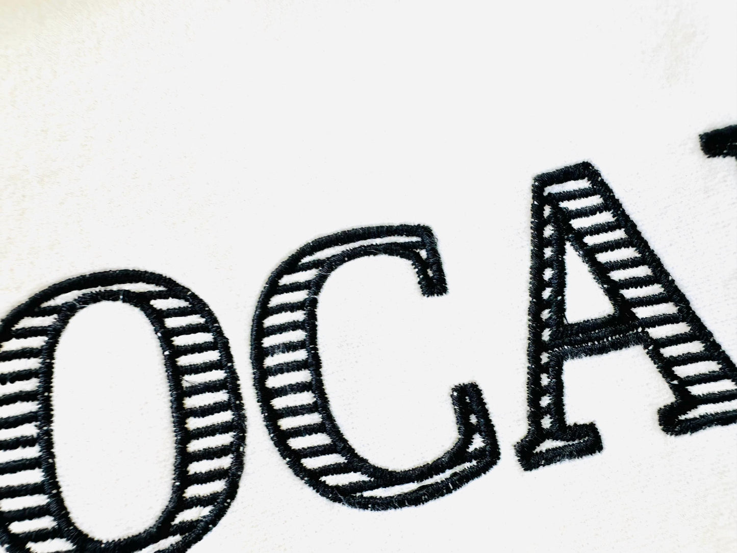 Block Striped Font Satin Stitch