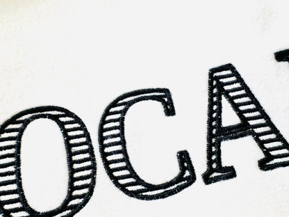 Block Striped Font Satin Stitch