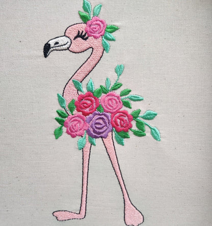 Pretty Floral Flamingo