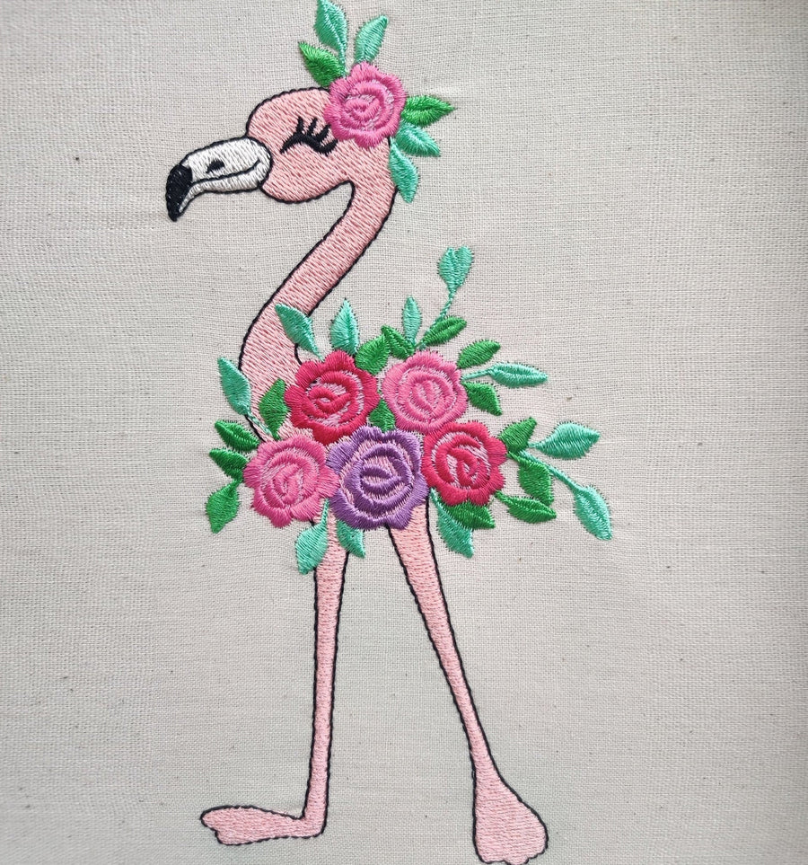Pretty Floral Flamingo
