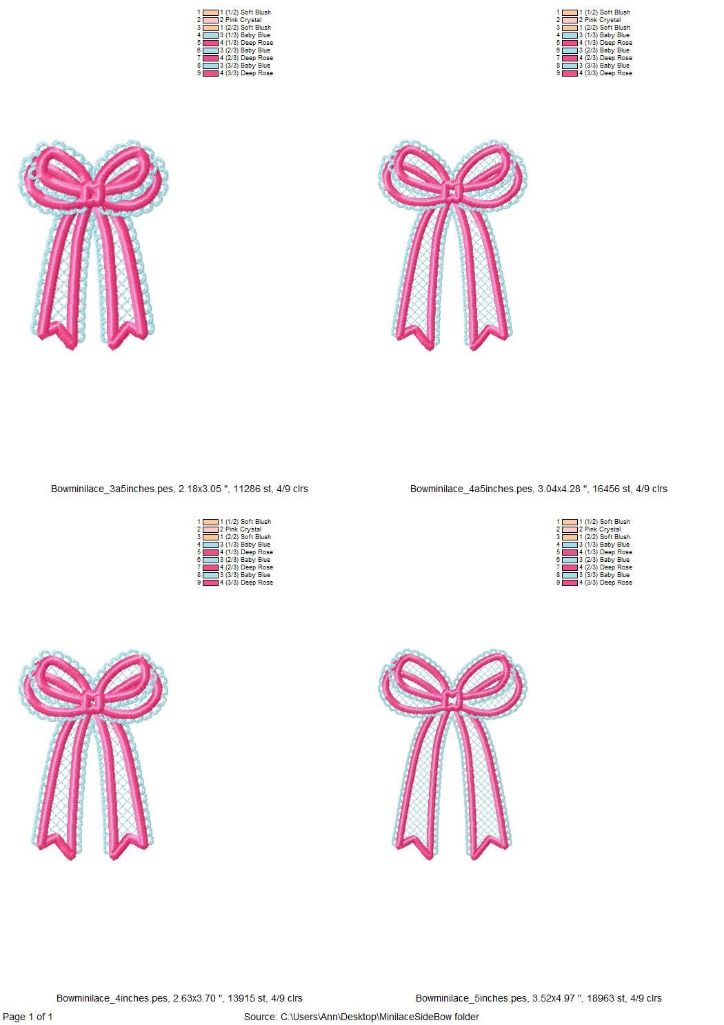 Mini Lace Bow Applique