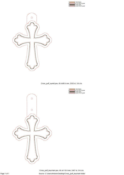 Special Puff Cross eyelet and key fob snap tab 3D Puffy Foam machine