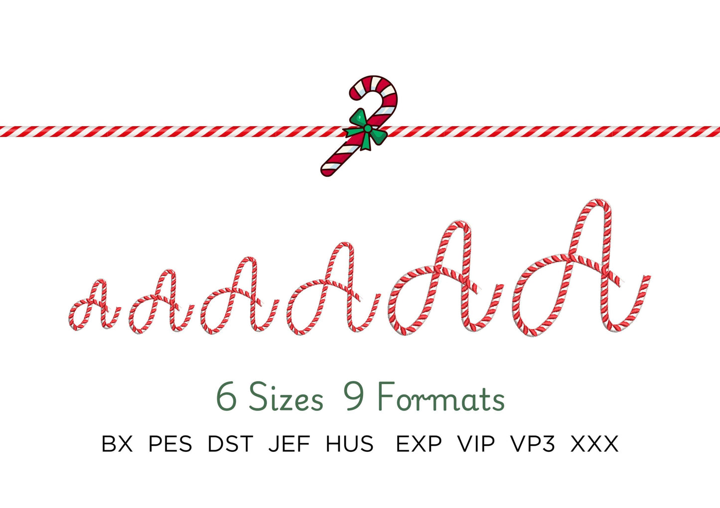 Christmas Candy Cane Striped Font