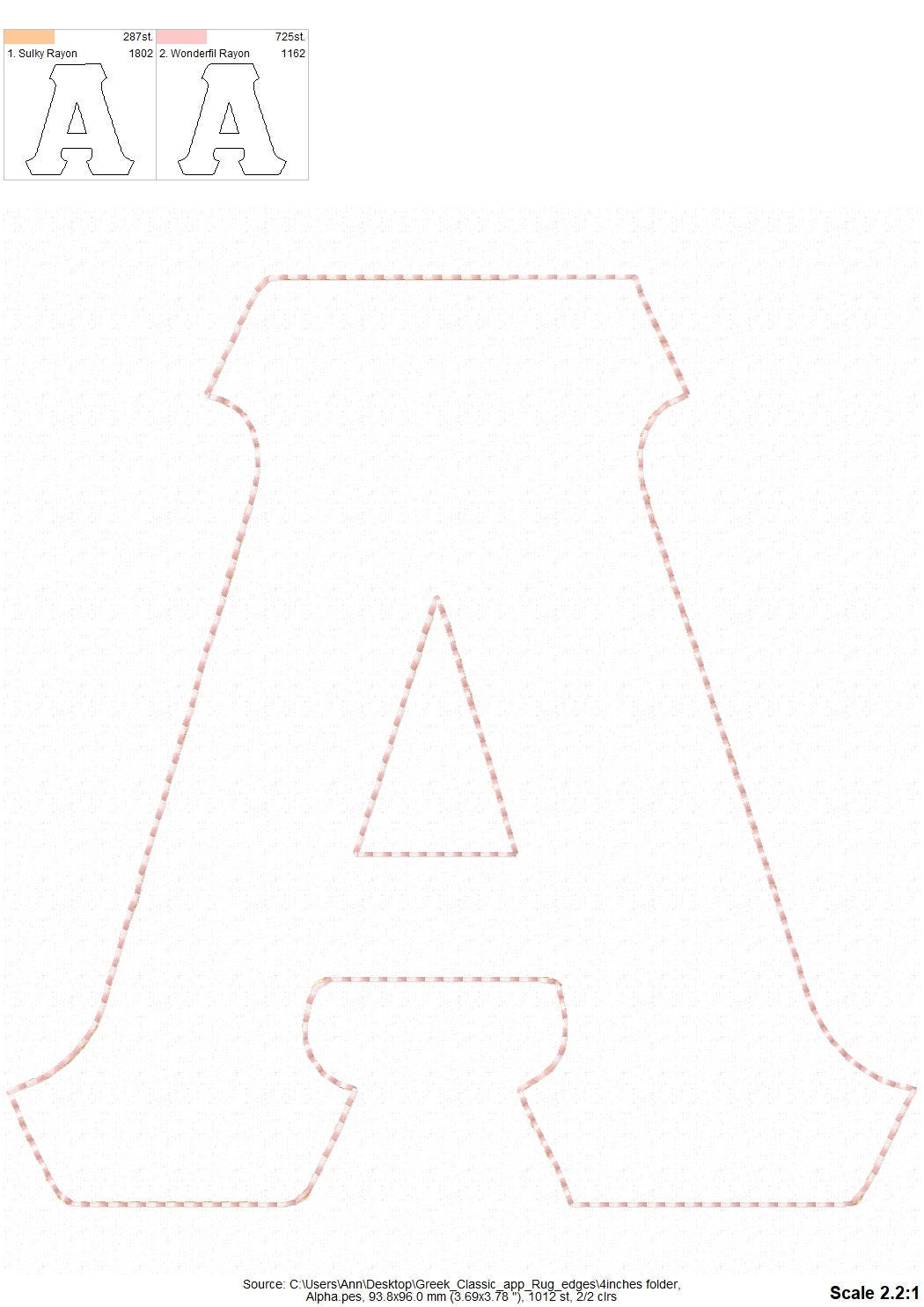 Raggedy Edge Easy Greek Font Applique