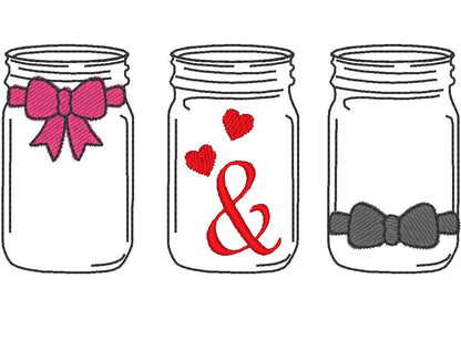 Mason Jar Feltie Set of 4