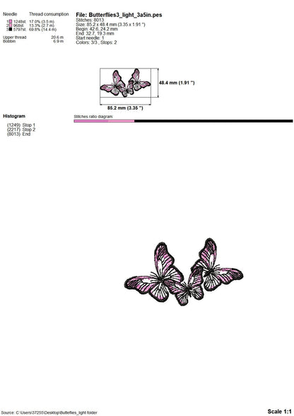 Realistic Small Butterfly Set of 4