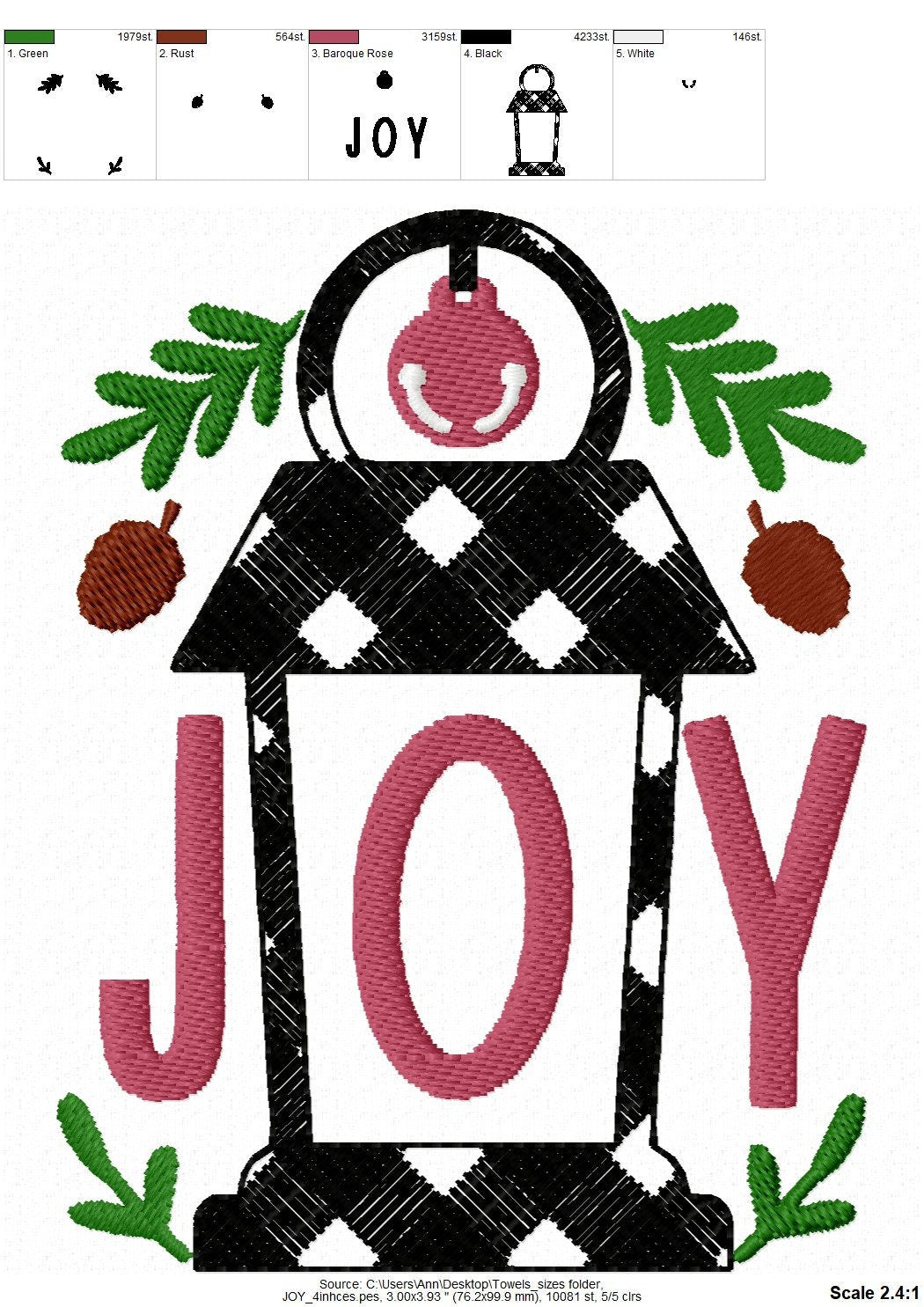 Joy Most Wonderful Time Lantern