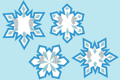 Snowflakes Banners, 4 types, In The Hoop Machine Embroidery Applique