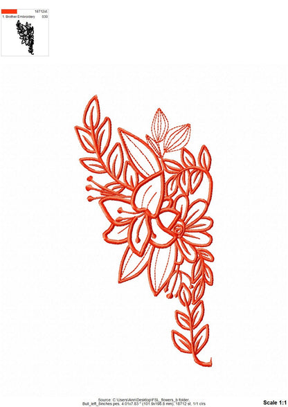 Split floral Bull Cow Head slips front hoodie zipper highland cow