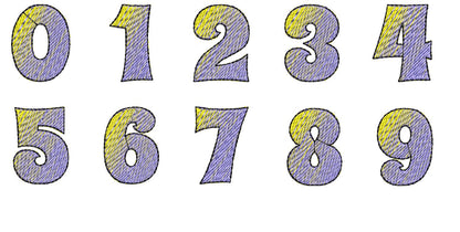 Gradient Iridescent Fill Stitch Font Mea