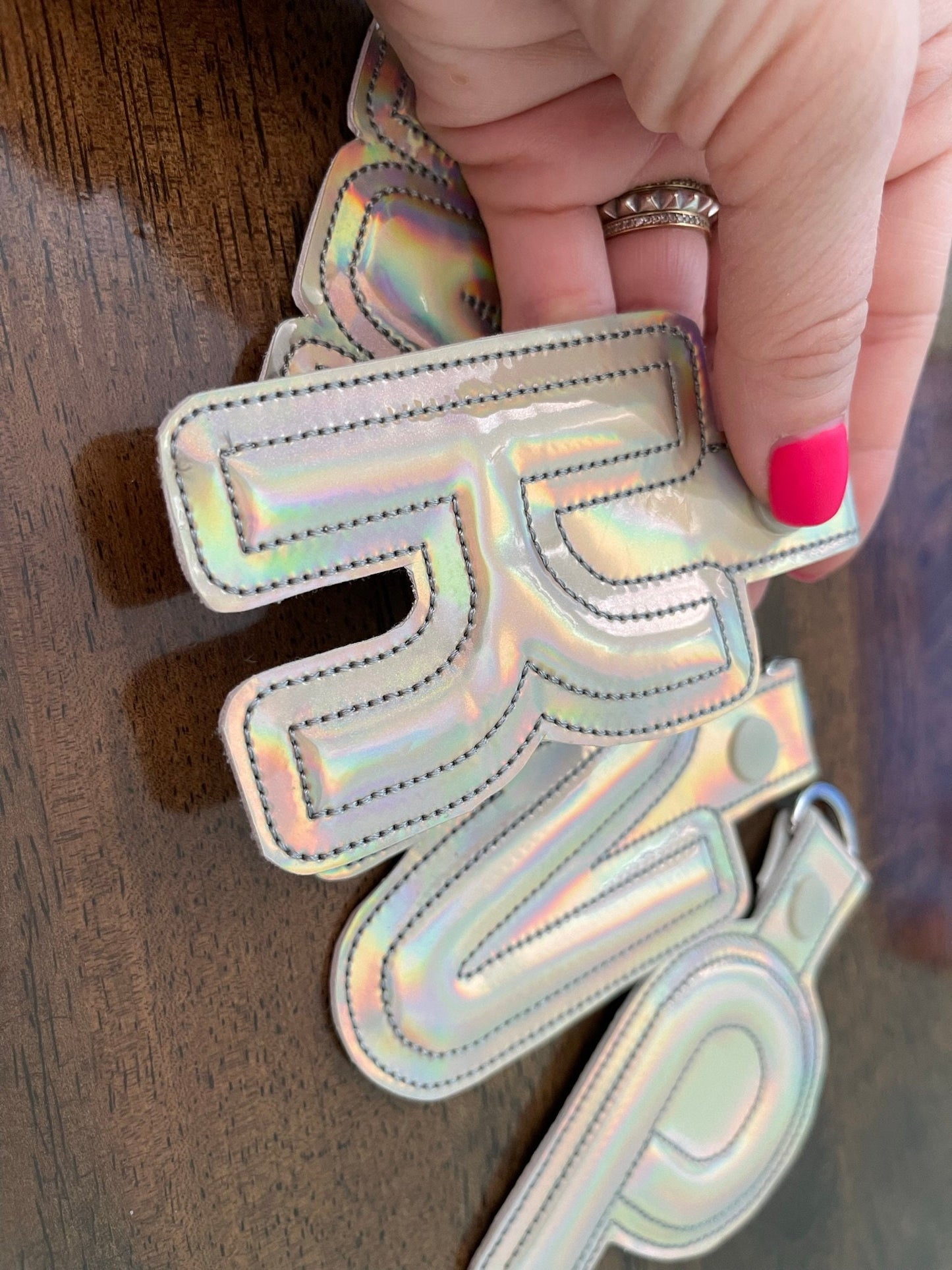 Vintage Puffy Puff Foam Monogram keychain