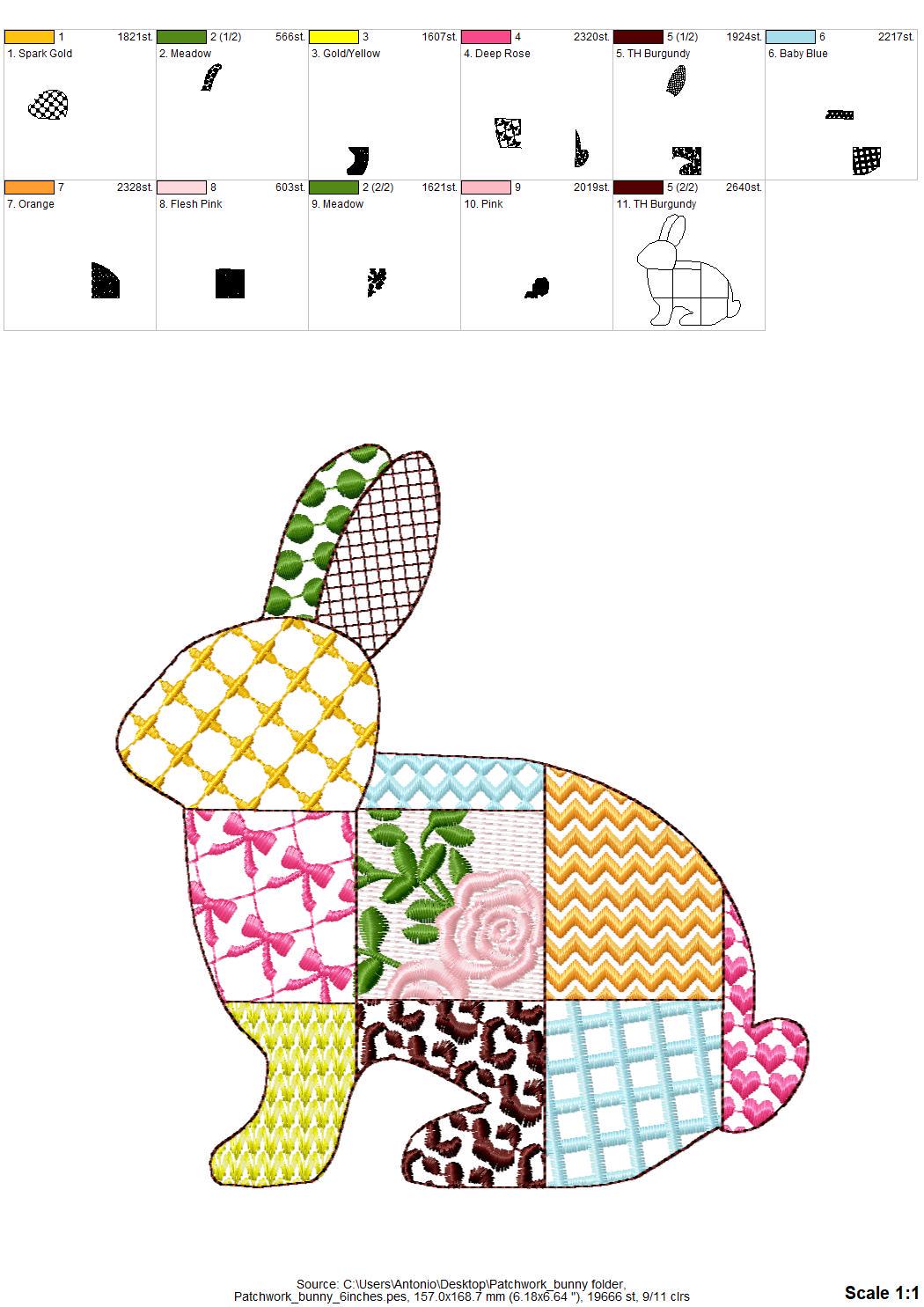 Patchwork Patterned Bunny