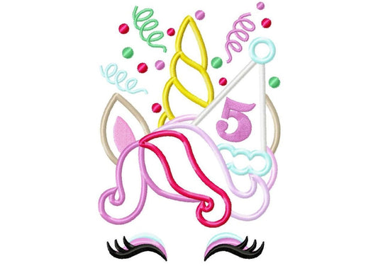 Festive Unicorn Birthday Number 5