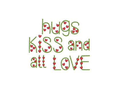 Puff Bean Stitch Heart Line Font