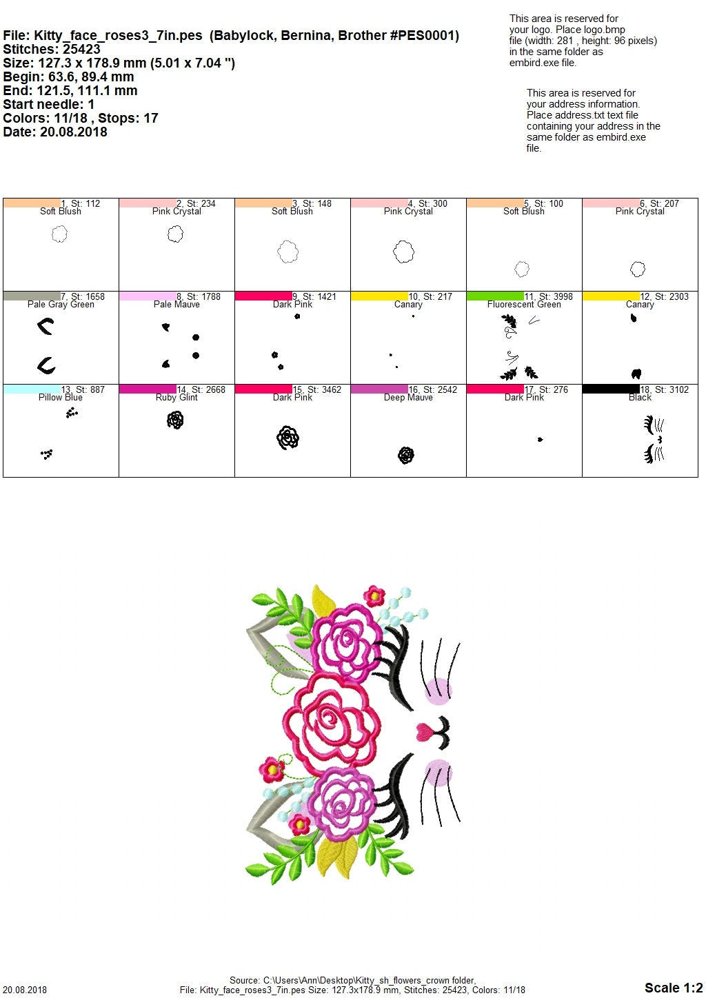 Kitty Face with Shabby Chic Rose Crown