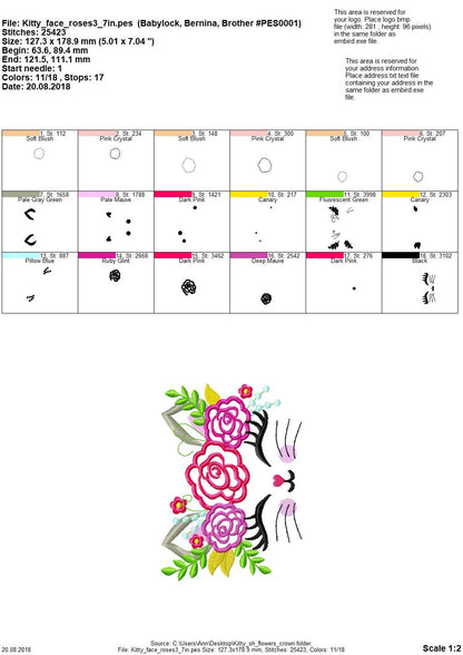 Kitty Face with Shabby Chic Rose Crown